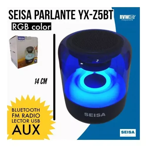 Parlante Bluetooth 5.0 Portátil Con Luces Led Rgb Radio Usb Reproductor 