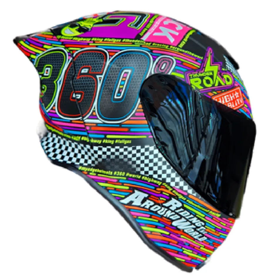 Casco Edge Integral Shanghai Moto Racing 360 Fucsia