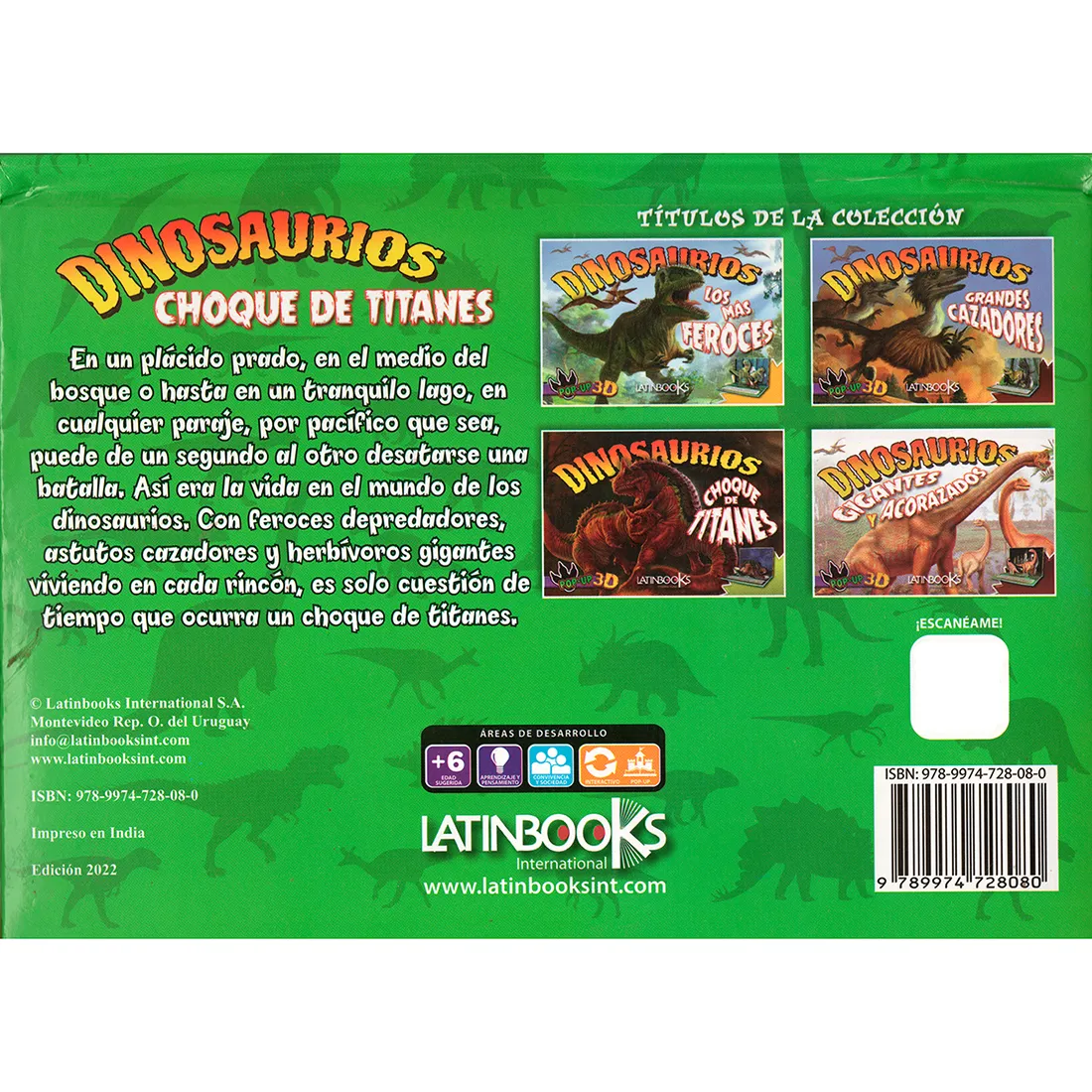 Dinosaurios Pop-up 3d. Choque De Titanes