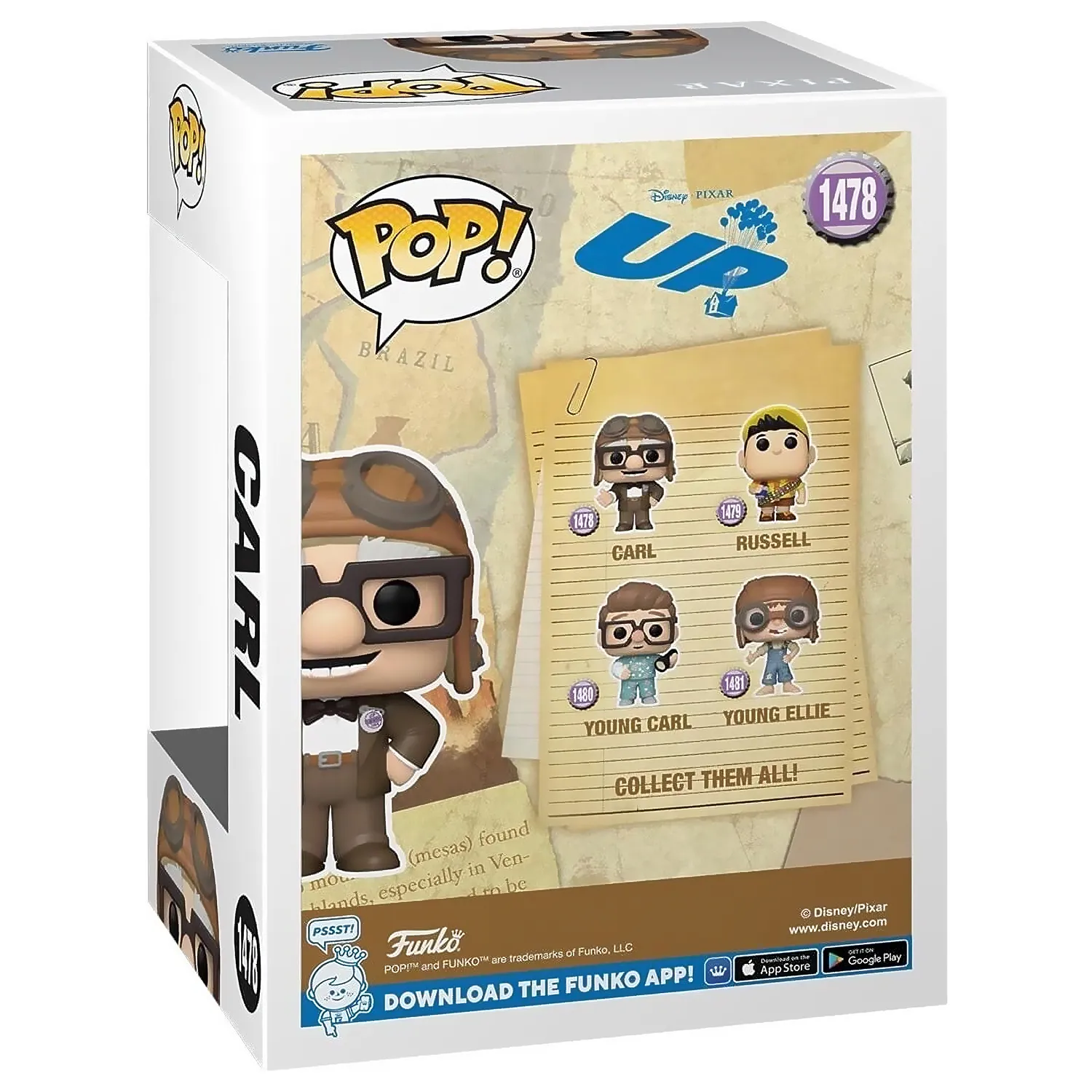 Funko Pop. Pixar. Up. Carl # 1478