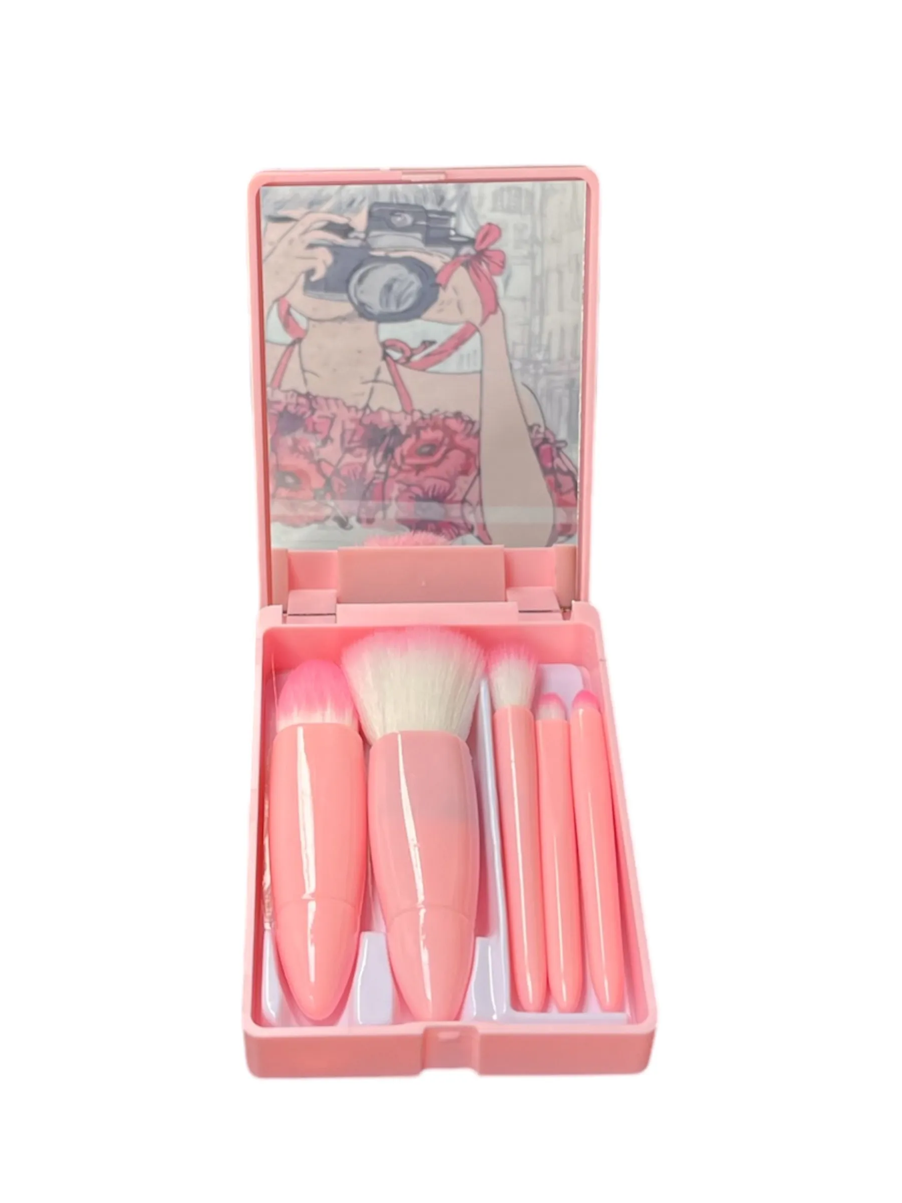 Kit De Brochas De Maquillaje Con Espejo