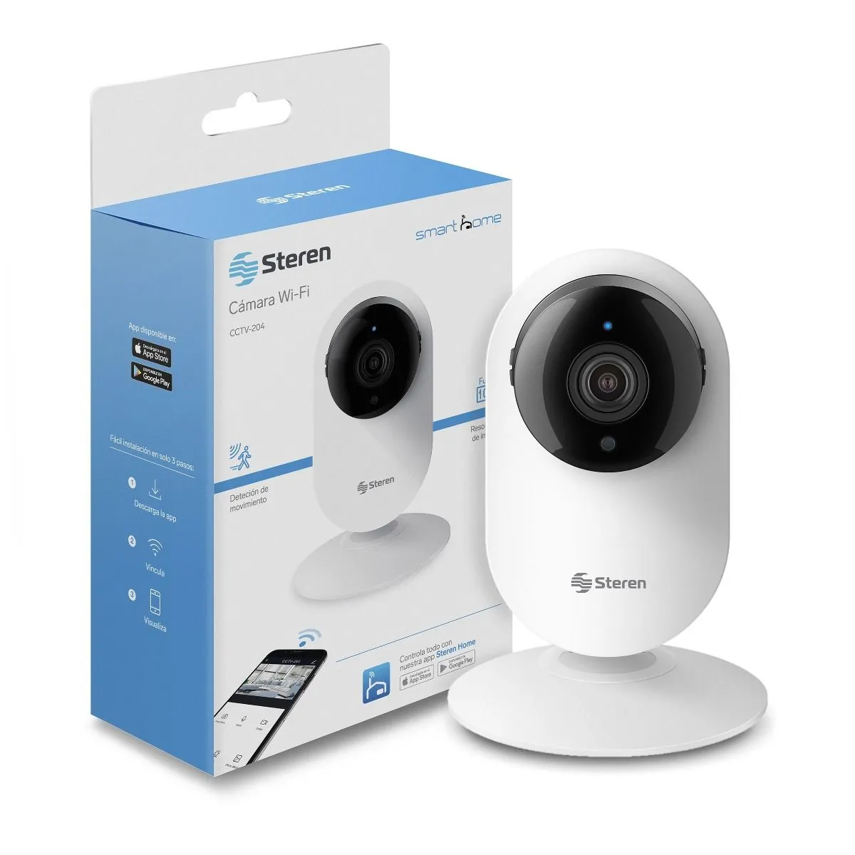 Cámara De Seguridad Steren Cctv-204 Smart Home 2mp Visión Nocturna Blanco