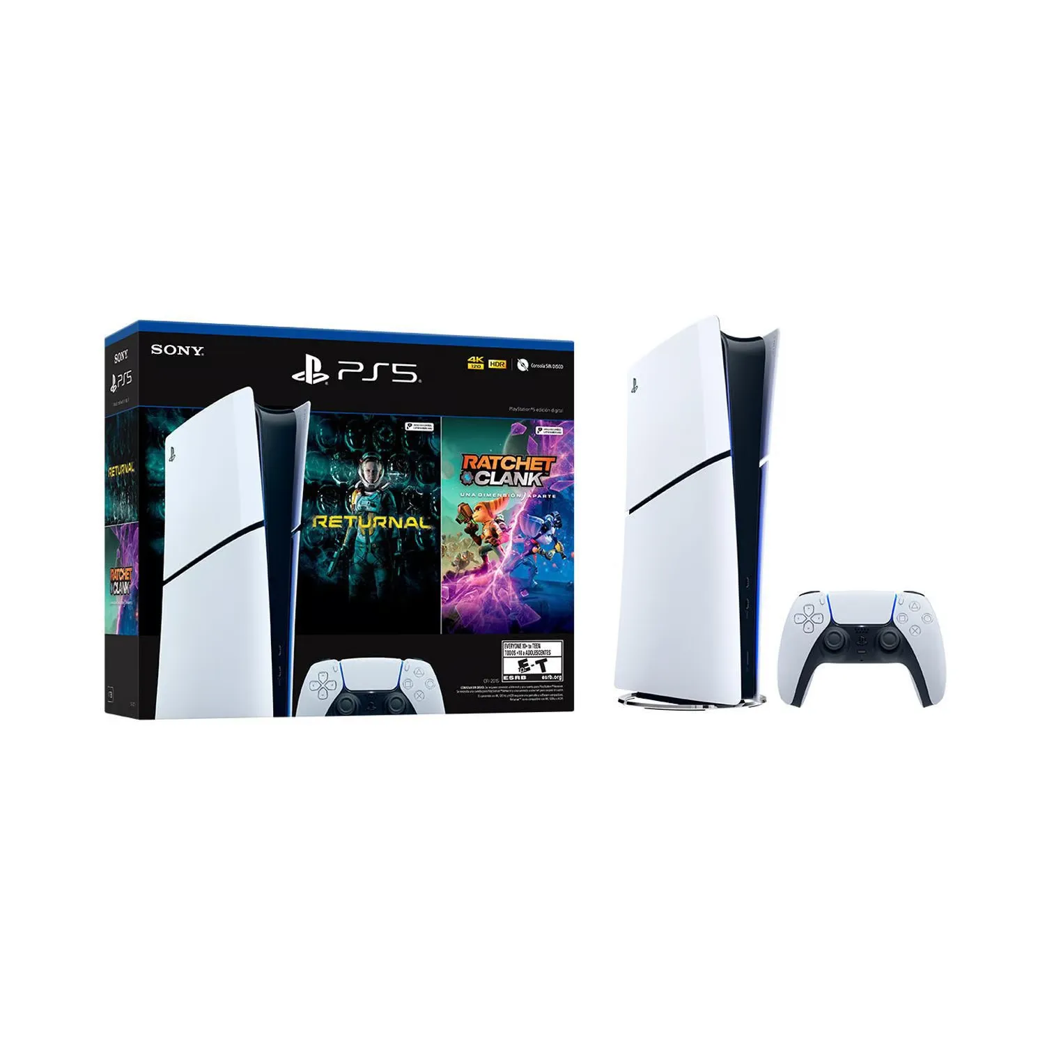 Consola PS5 Digital Slim+1Control inalámbrico+Returnal+Ratchet & Clank