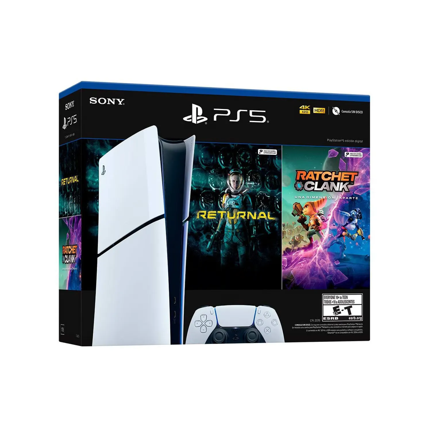 Consola PS5 Digital Slim+1Control inalámbrico+Returnal+Ratchet & Clank