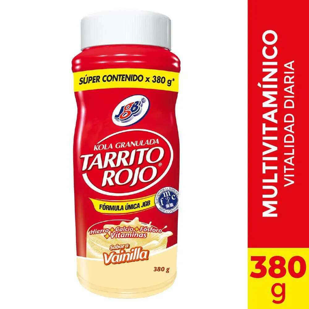 Kola Granulada Tarrito Rojo Formula Única Hierro+Calcio+fosforo Sabor A Vainilla 380G 