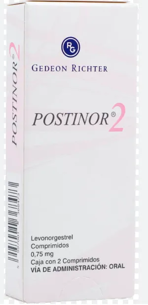 Postinor 2 Levonegestrel Tabletas 0,75 Mg Caja Con 2 Tab Lab Gedeón 