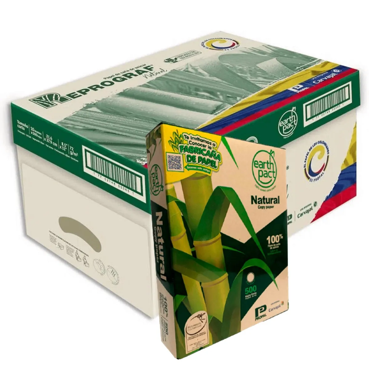 Resma Carta Ecológica 72gr Papel Natural Caja X 10 Reprograf