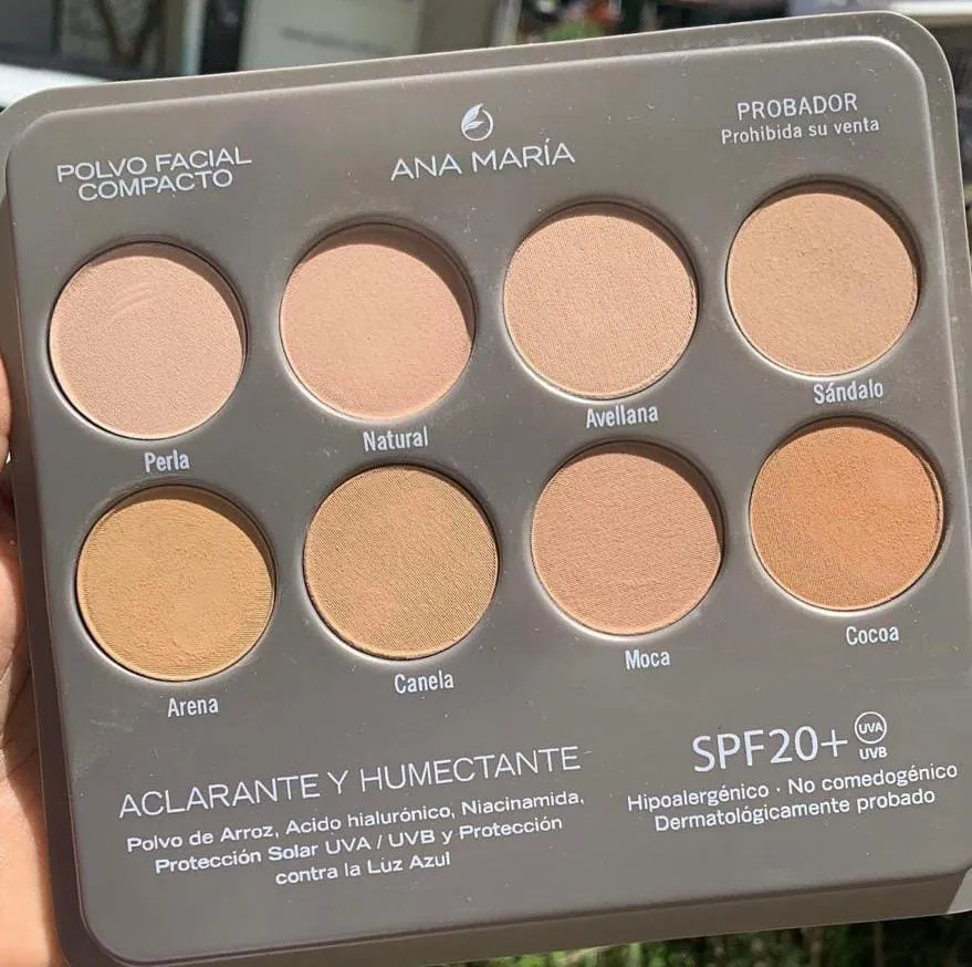 Ana Maria Polvo Facial Compacto Aclarante Y Humectante Sandalo 