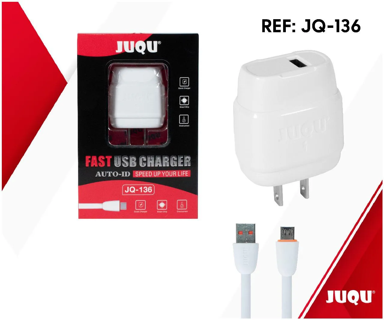 Cargador Juqu Tipo V8 Blanco Jq-136