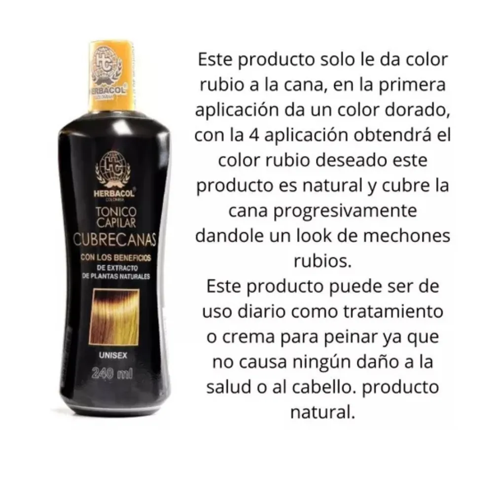 Tonico Capilar Cubrecanas Unisex 240ml 