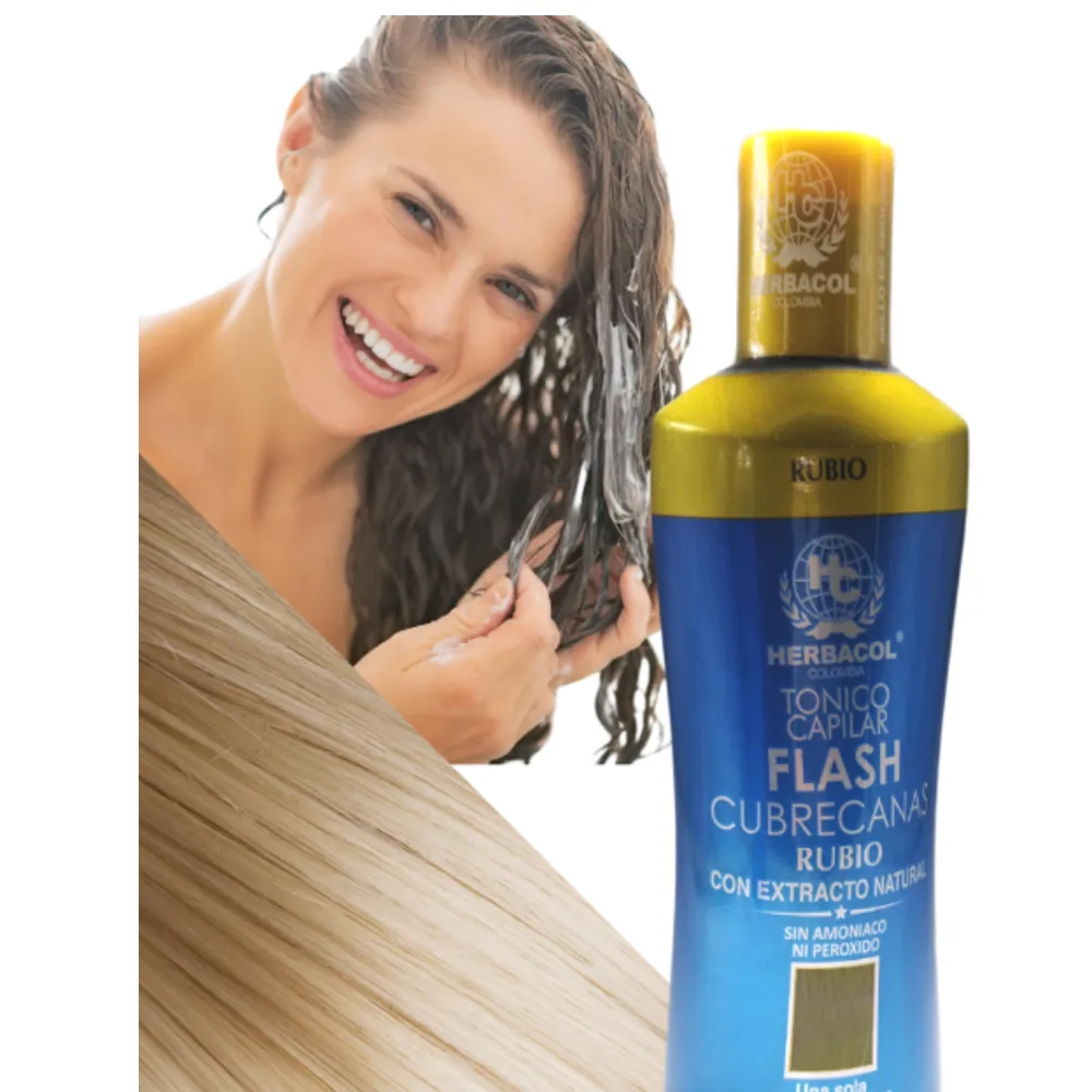 Tonico Capilar Flash Cubre Canas Rubio 240ml