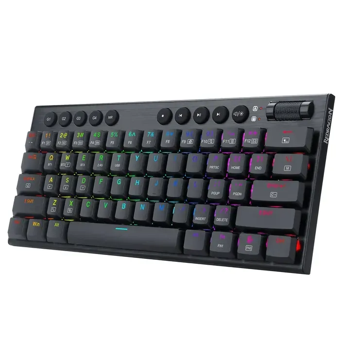 Teclado Gamer Redragon K632 Horus Switch Rojo (Negro) Conexión Alambrico