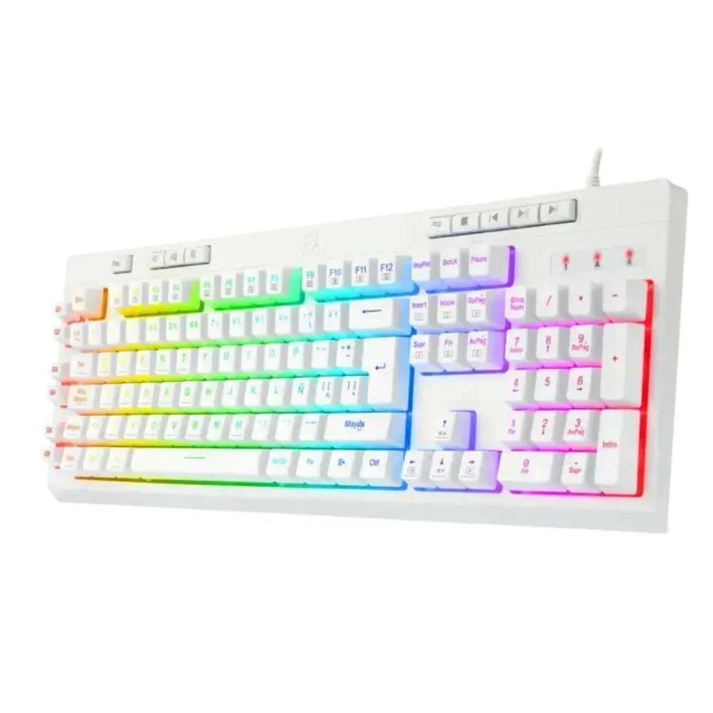 Teclado Redragon Shiva White K512w-Rgb, Membrana Keyboard Color Blanco