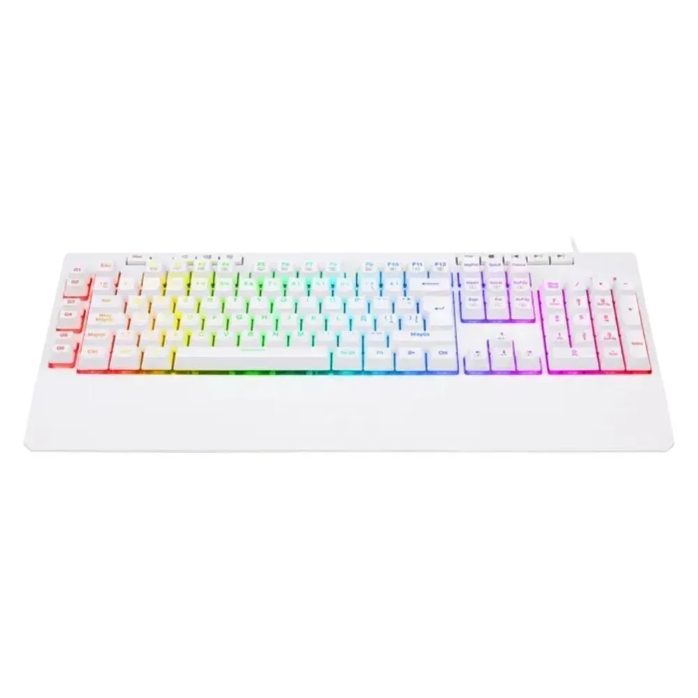 Teclado Redragon Shiva White K512w-Rgb, Membrana Keyboard Color Blanco