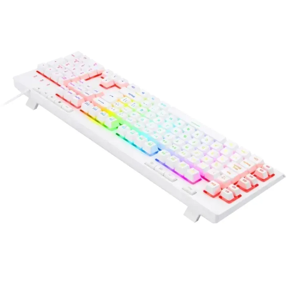 Teclado Redragon Shiva White K512w-Rgb, Membrana Keyboard Color Blanco