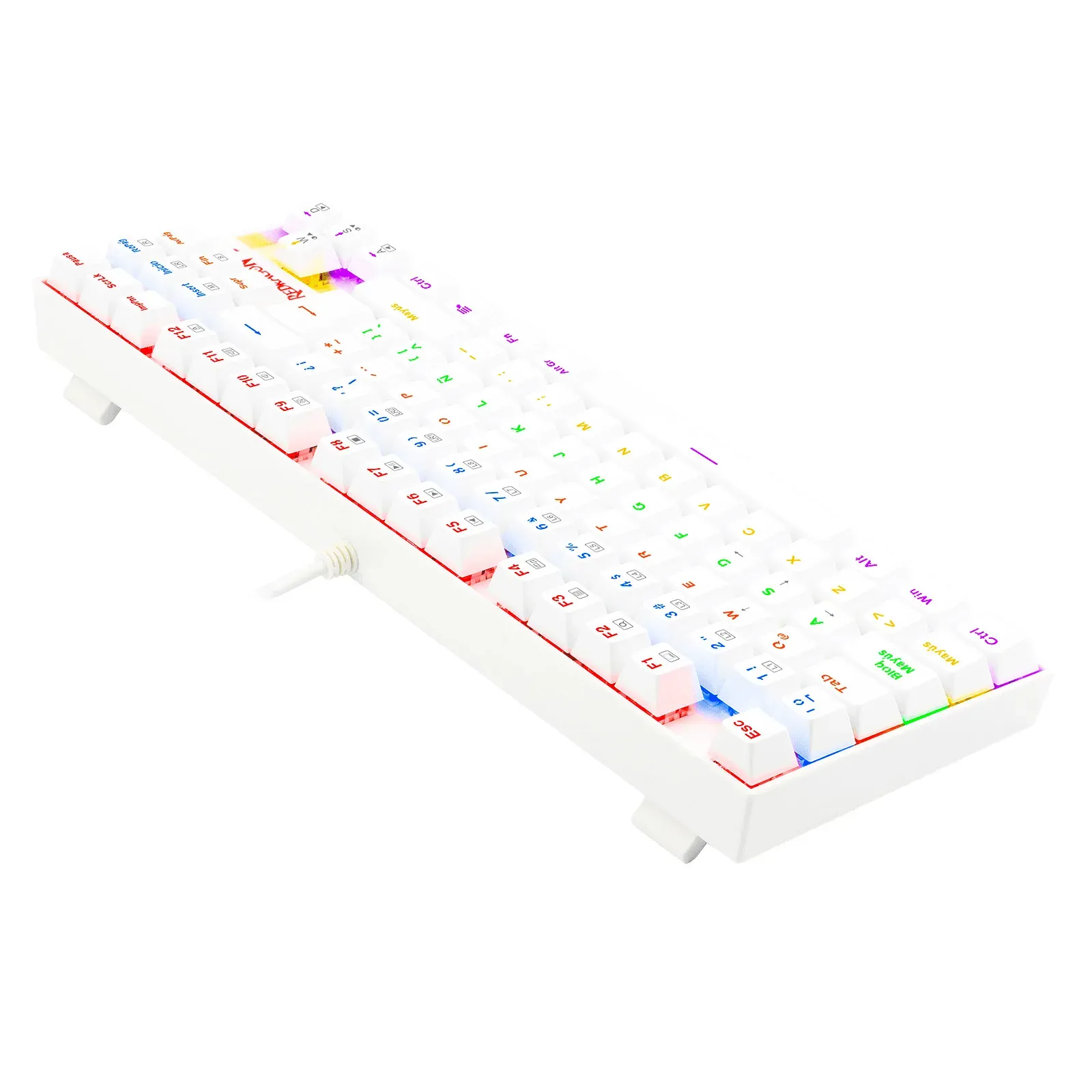 Teclado Kumara White K552-Kr-Sp Mechanical Spanish Rainbow Switch Red