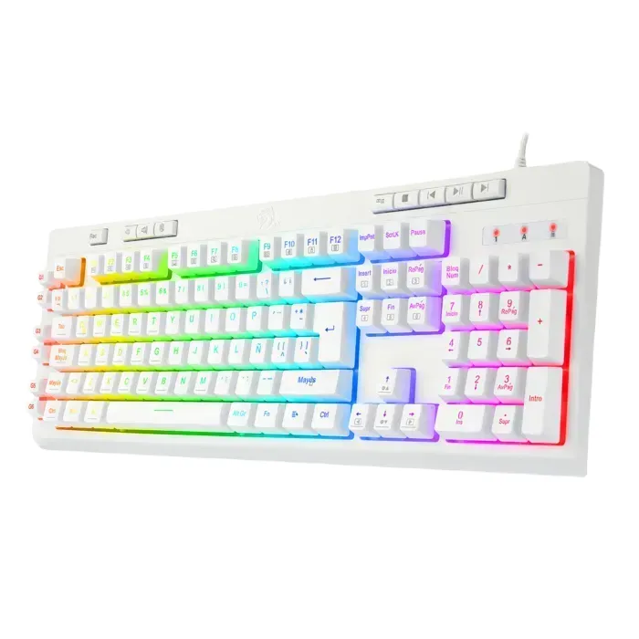 Teclado Redragon Shiva White K512w-Rgb, Membrana Keyboard