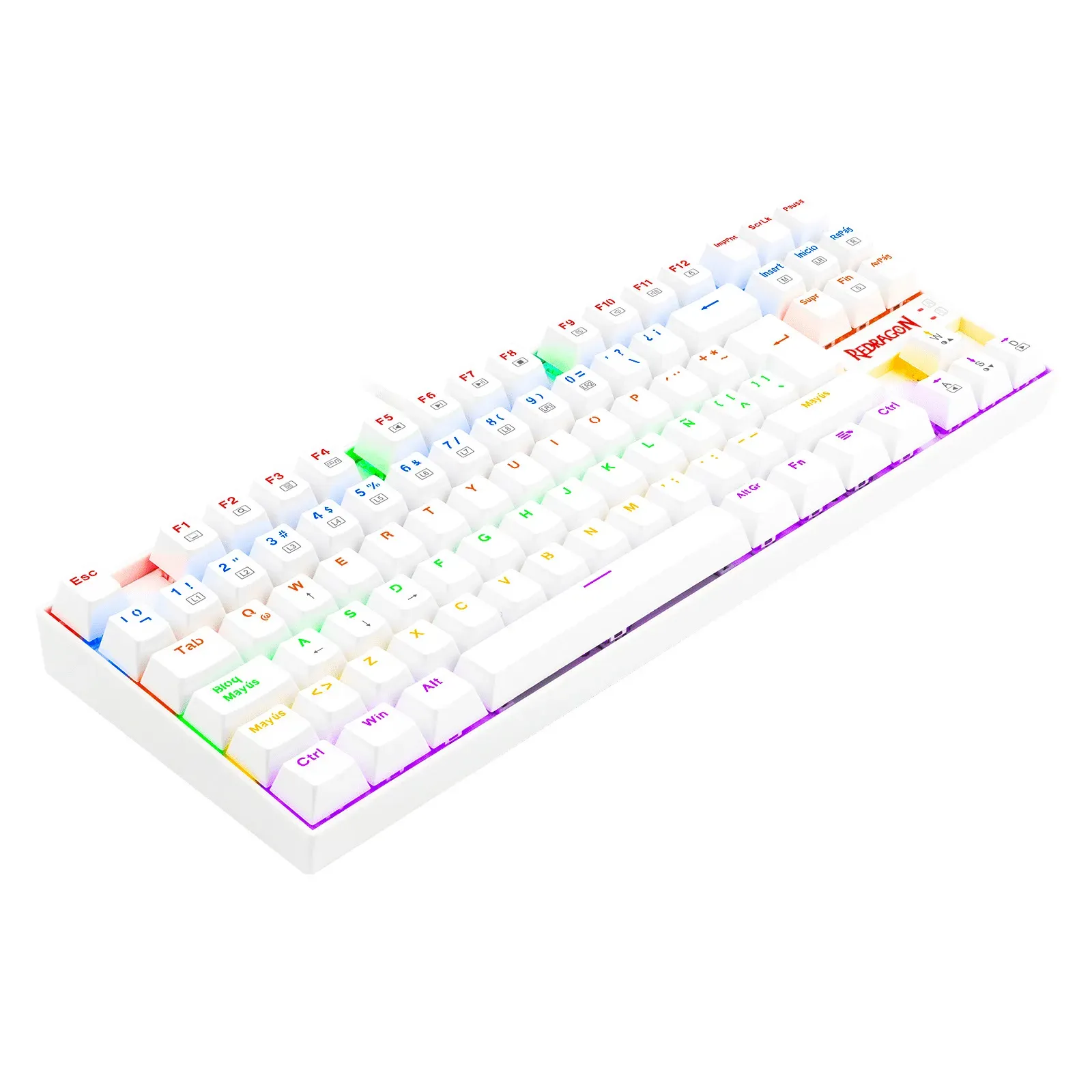 Teclado Kumara White K552-Kr-Sp Mechanical Spanish Rainbow Switch Red