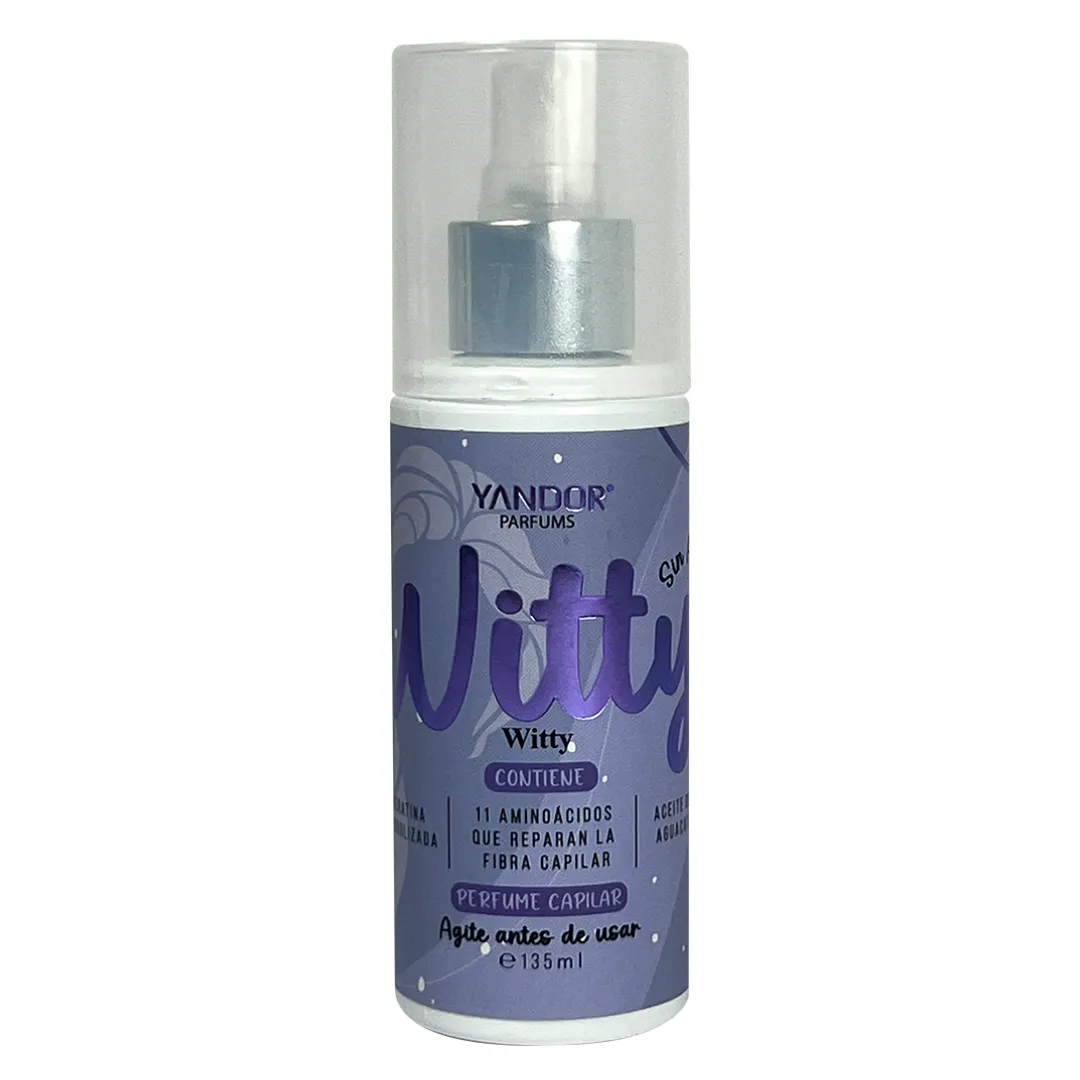 Perfume Para el Cabello Witty. Con Keratina Hidrolizada, Aceite de Aguacate, 11 Aminoácidos y Sin alcohol (135 ml)