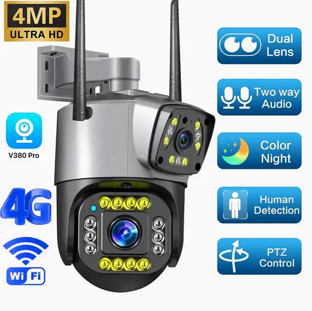 Camara IP Seguridad, Doble Lente APP V380Pro