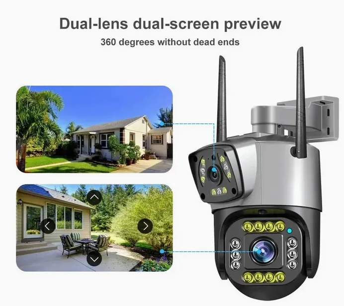 Camara IP Seguridad, Doble Lente APP V380Pro