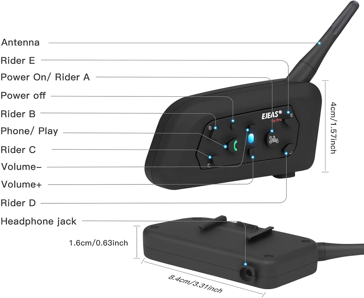 Intercomunicador Inalámbrico De Casco Moto