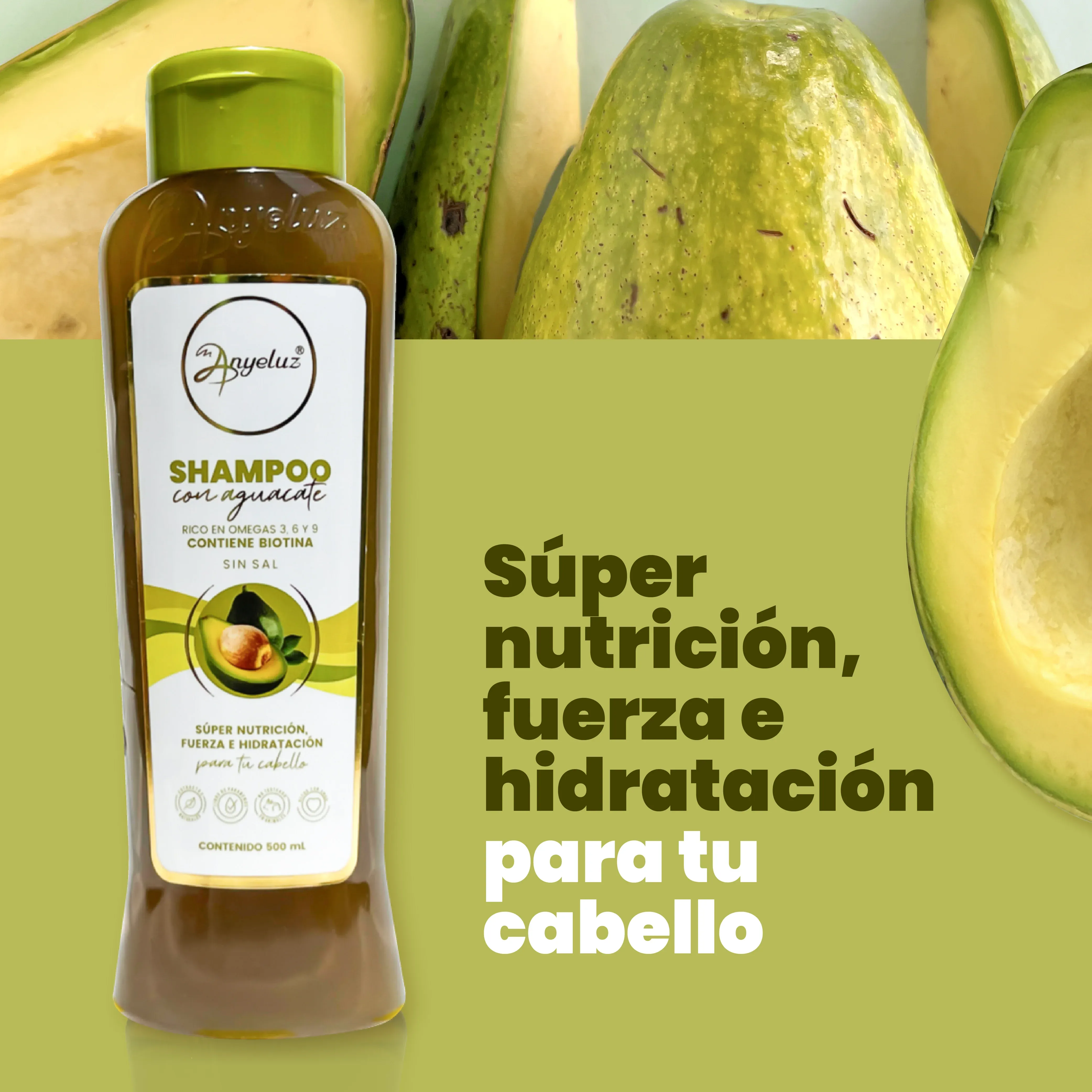 Shampoo Con Aguacate Anyeluz X500 Ml