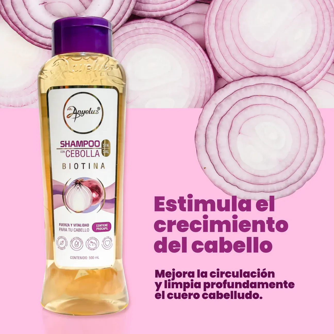 Shampoo De Cebolla Anyeluz X500 Ml