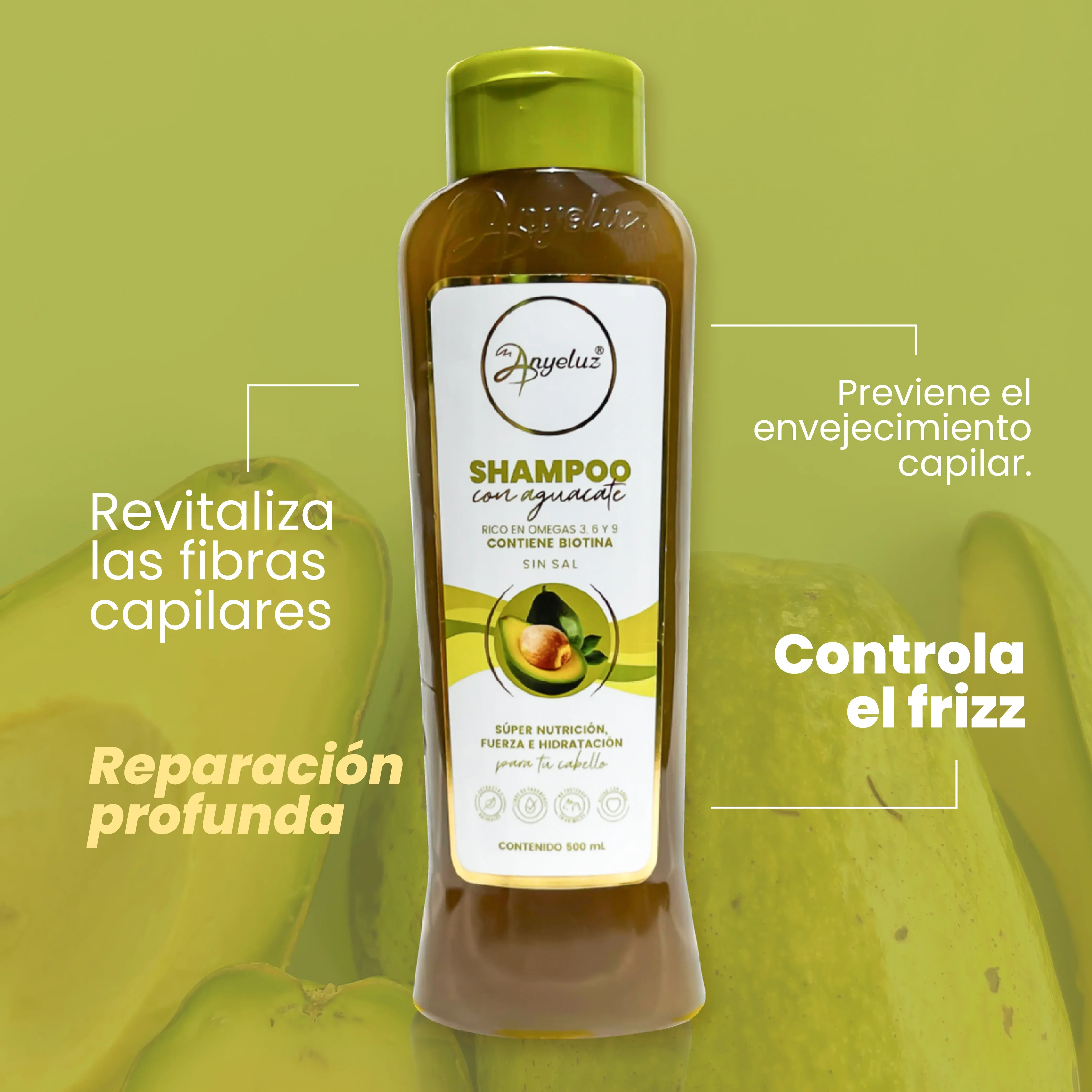 Shampoo Con Aguacate Anyeluz X500 Ml