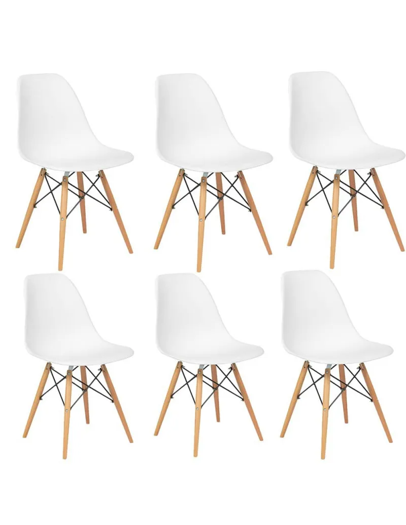 6 Sillas Comedor Eames Moderna