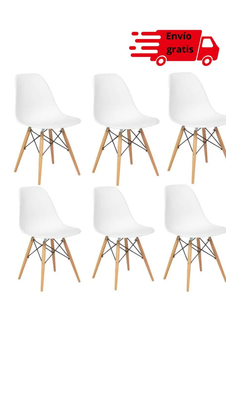 6 Sillas Comedor Eames Moderna