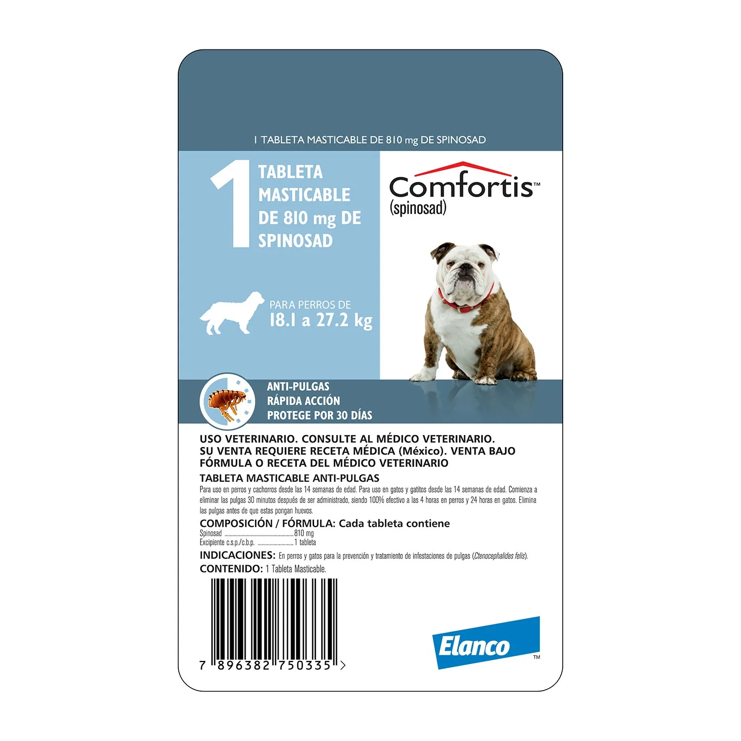 Comfortis Antipulgas para Perros De 18.1 Kg A 27.2 Kg