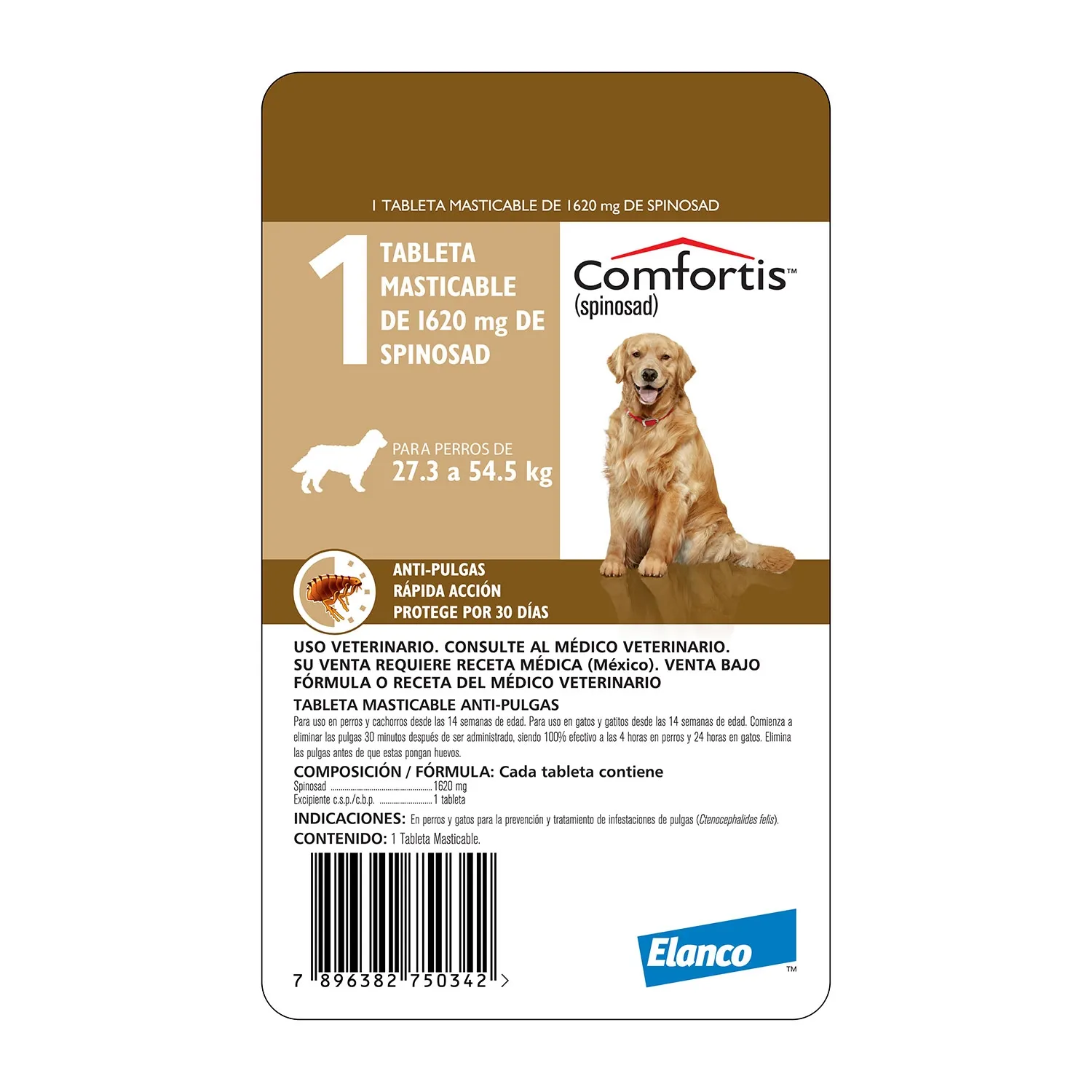 Comfortis Antipulgas para Perros De 27.3Kg  A 54.5 Kg 