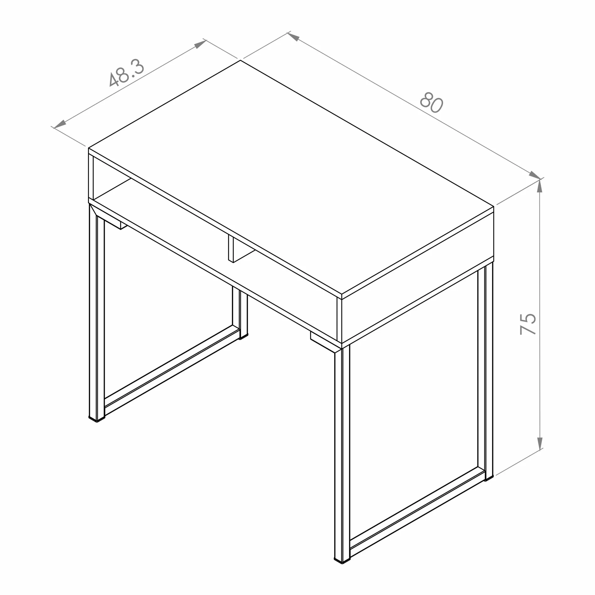 Escritorio Elec Cafe Claro 80 x 75 x 48.3