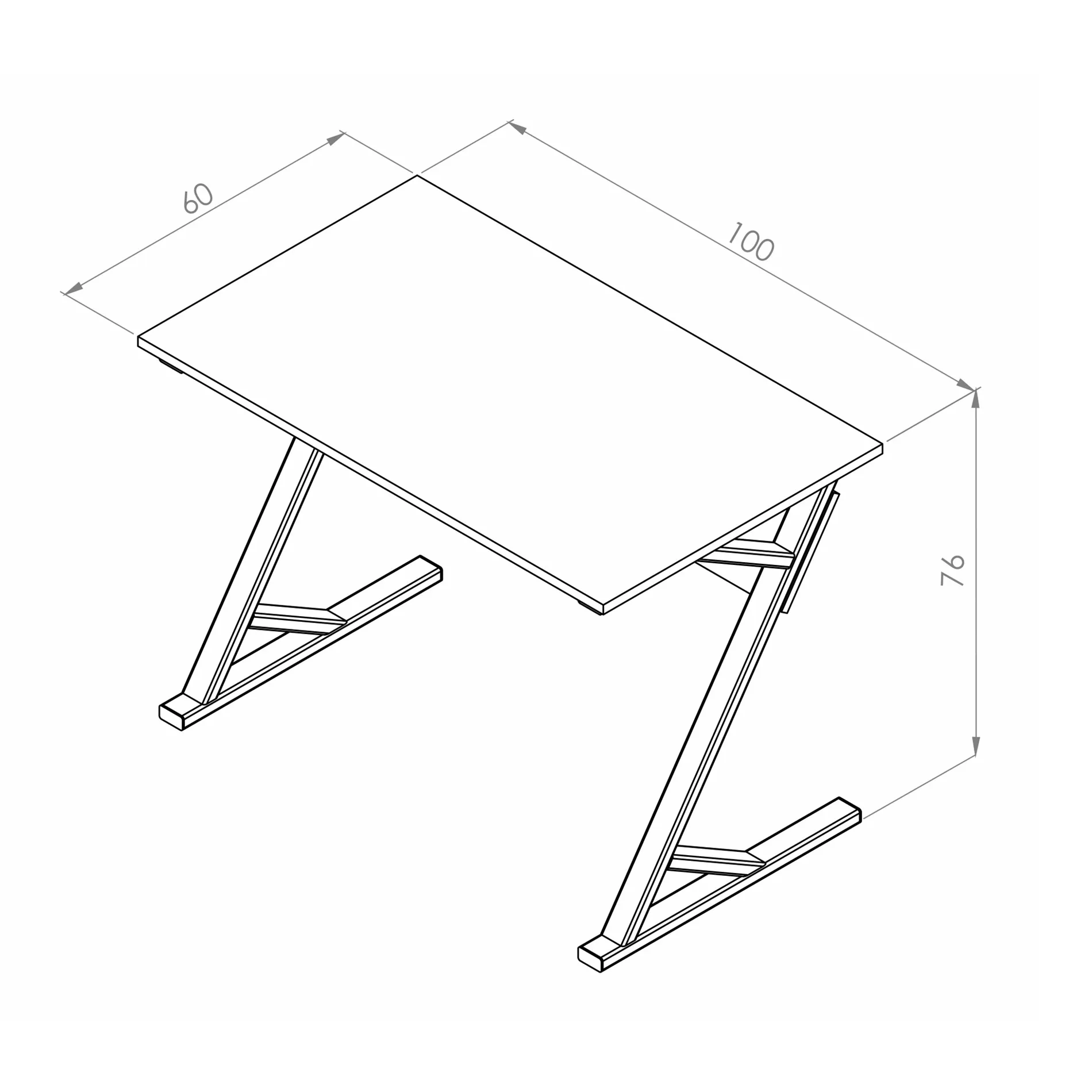 Escritorio Zate Cafe Claro 100 x 76 x 60