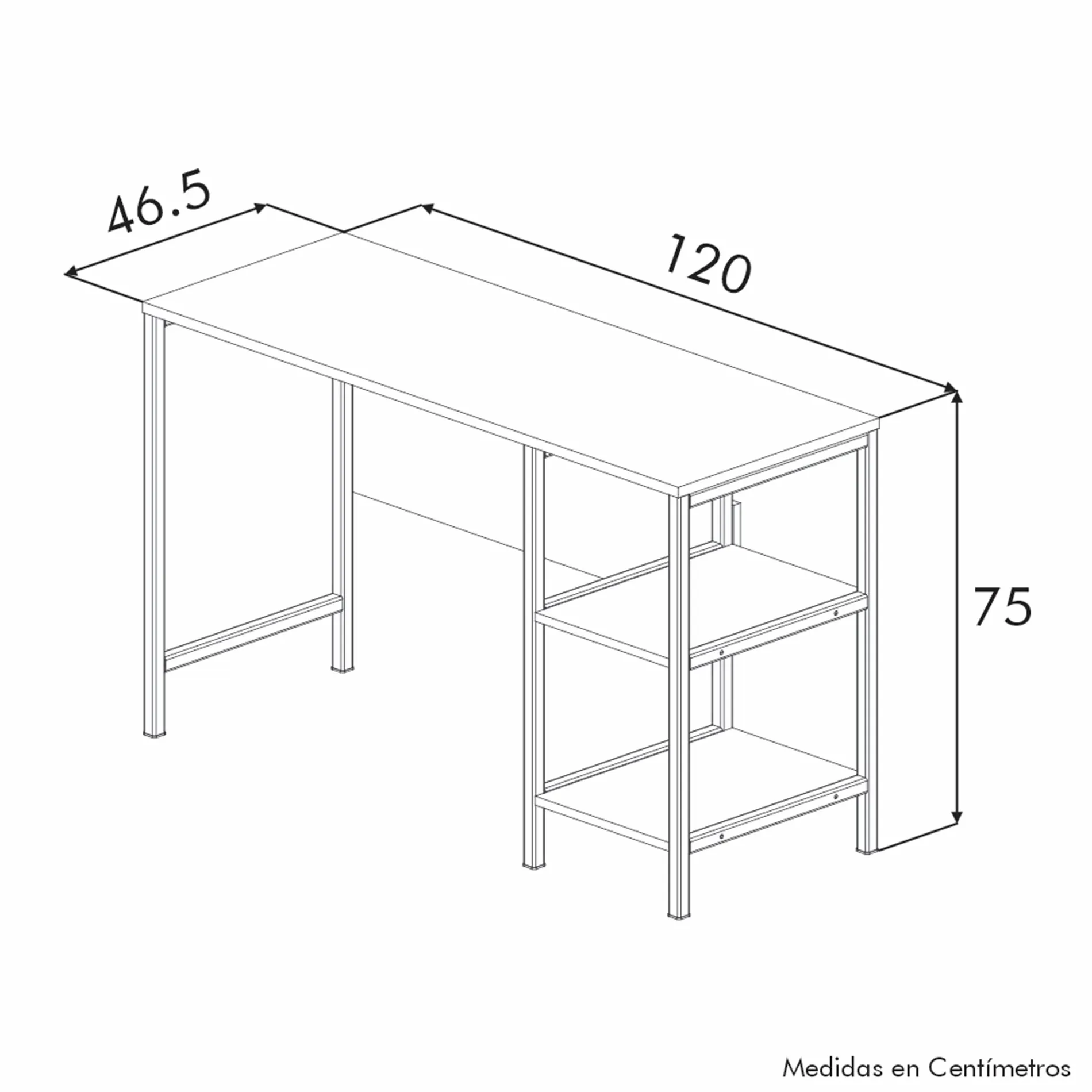 Escritorio Peuno Cafe 120 x 75.1 x 46.5