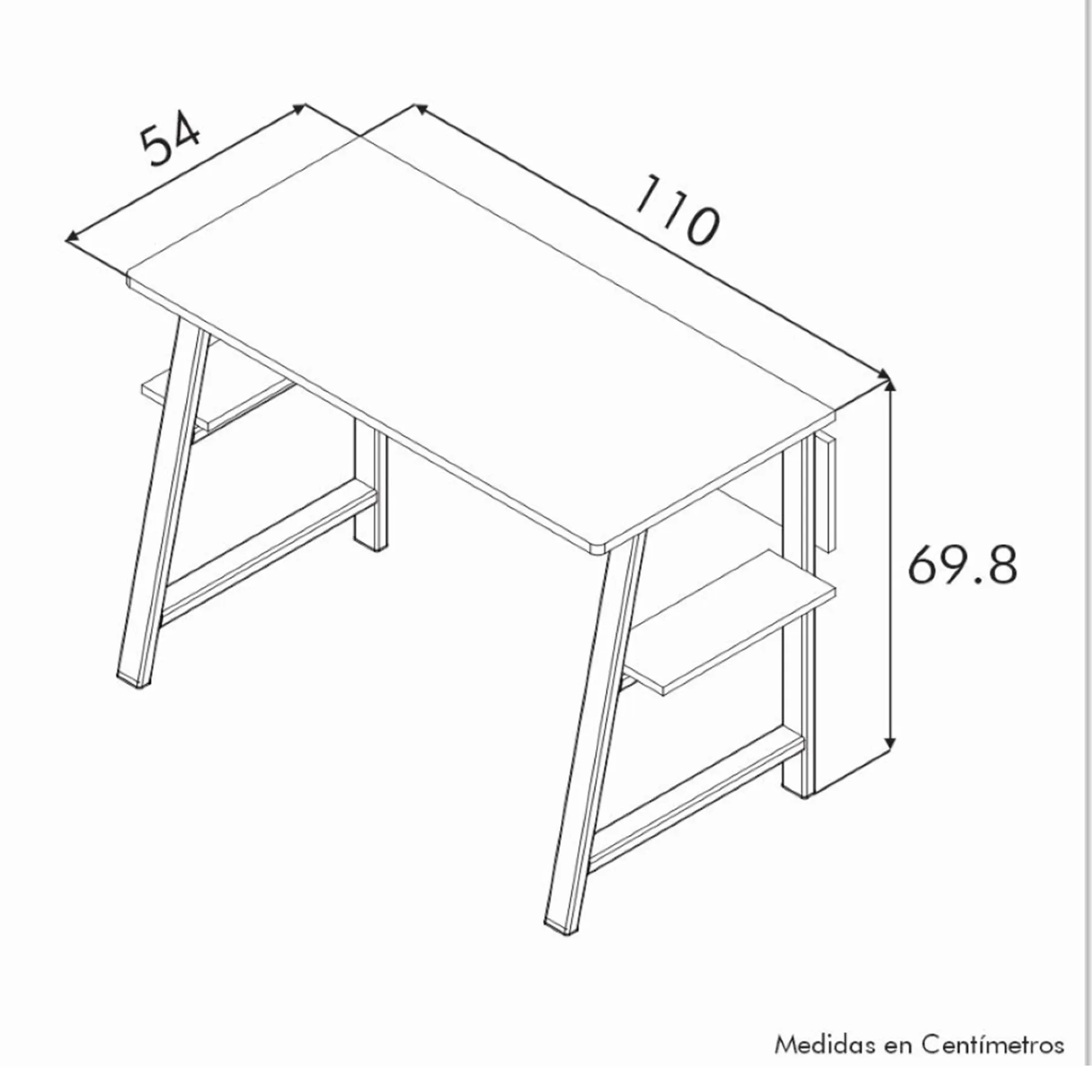 Escritorio Mini Cafe 110 x 69.8 x 54