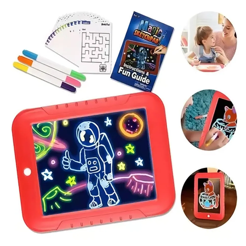 Tablero Dibujo Luz LED MagicPad Arte Pizarra Tablet Magico