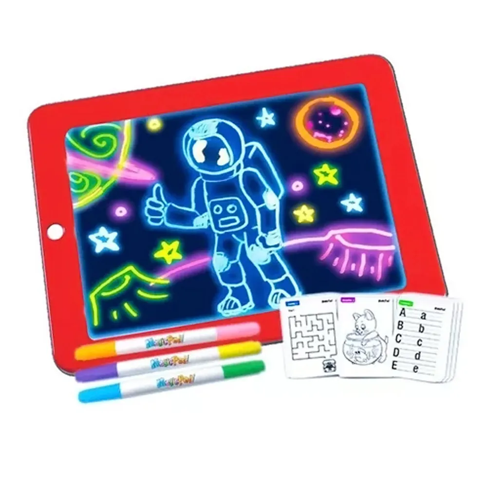 Tablero Dibujo Luz LED MagicPad Arte Pizarra Tablet Magico