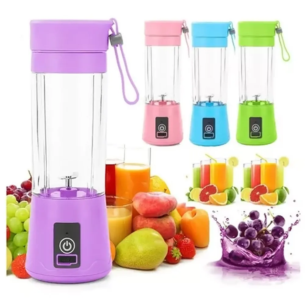 Licuadora Batidora Mezclador de Jugos 380ml Portatil Recargable USB RS