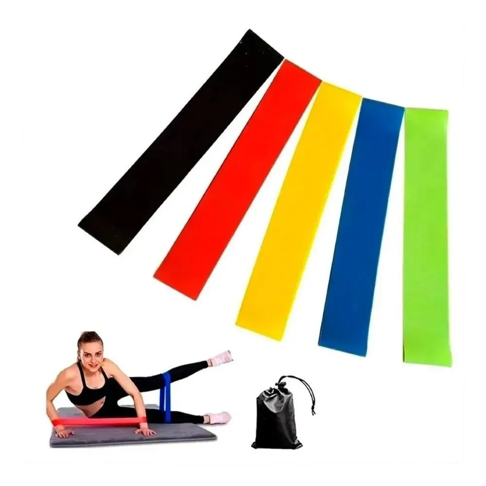 Kit 5 Bandas Elasticas Resistencia Ejercicio Yoga Fuerza Gym