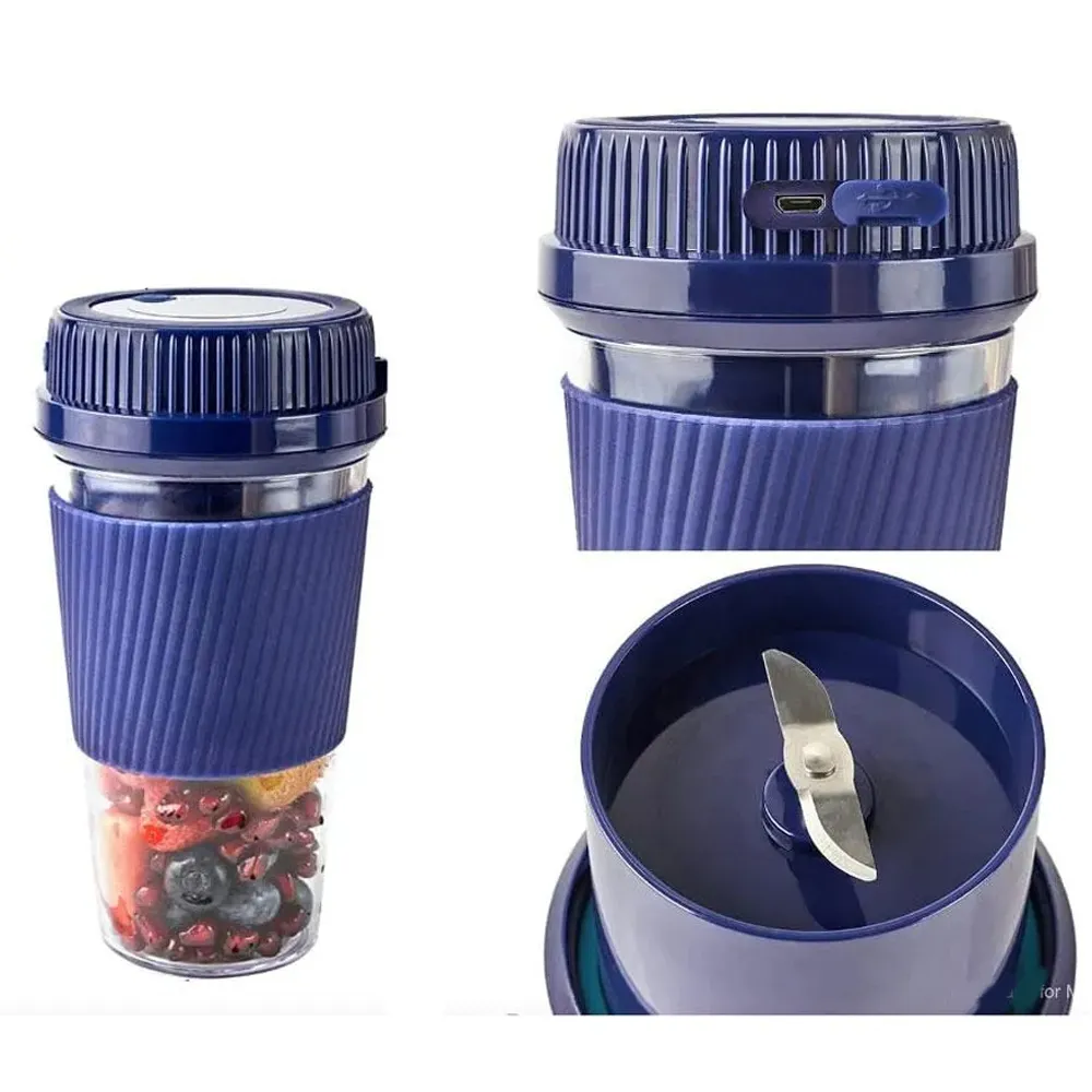 Licuadora Portátil Vaso Personal Transportable 8098 Azul Recargable