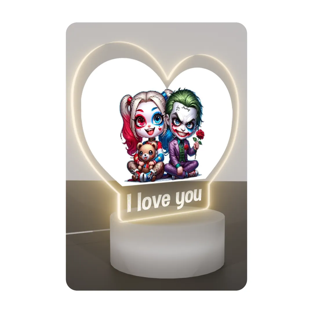 Lampara Base Led Joker y Harley Quinn V311