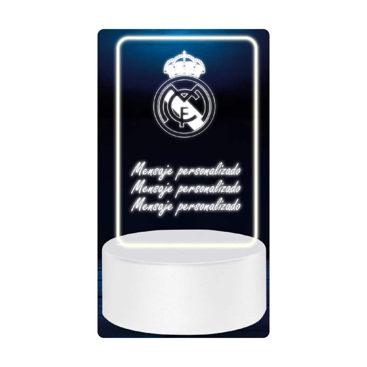 Lámpara Base Led Personalizable Escudo Real Madrid