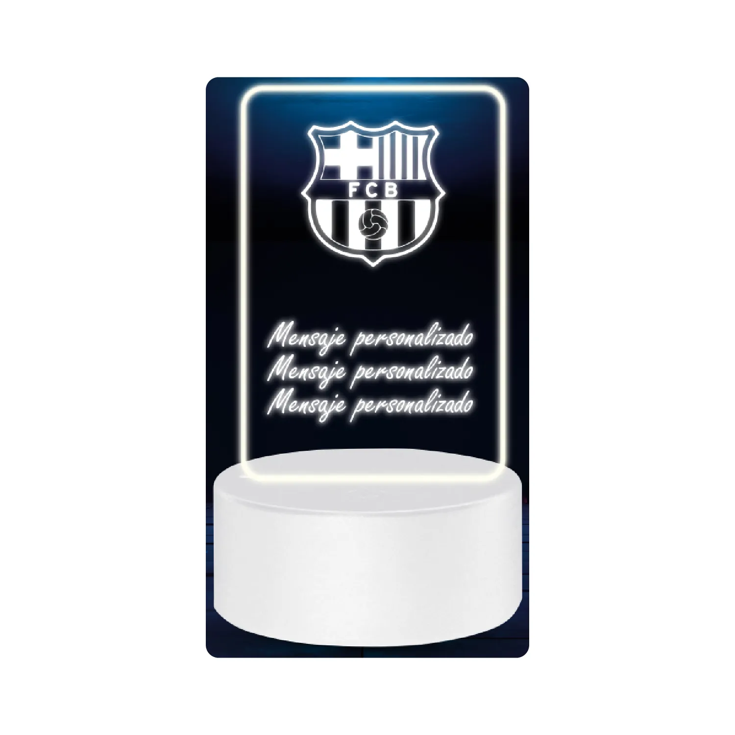 Lámpara Base Led Personalizable Escudo Barcelona Fc