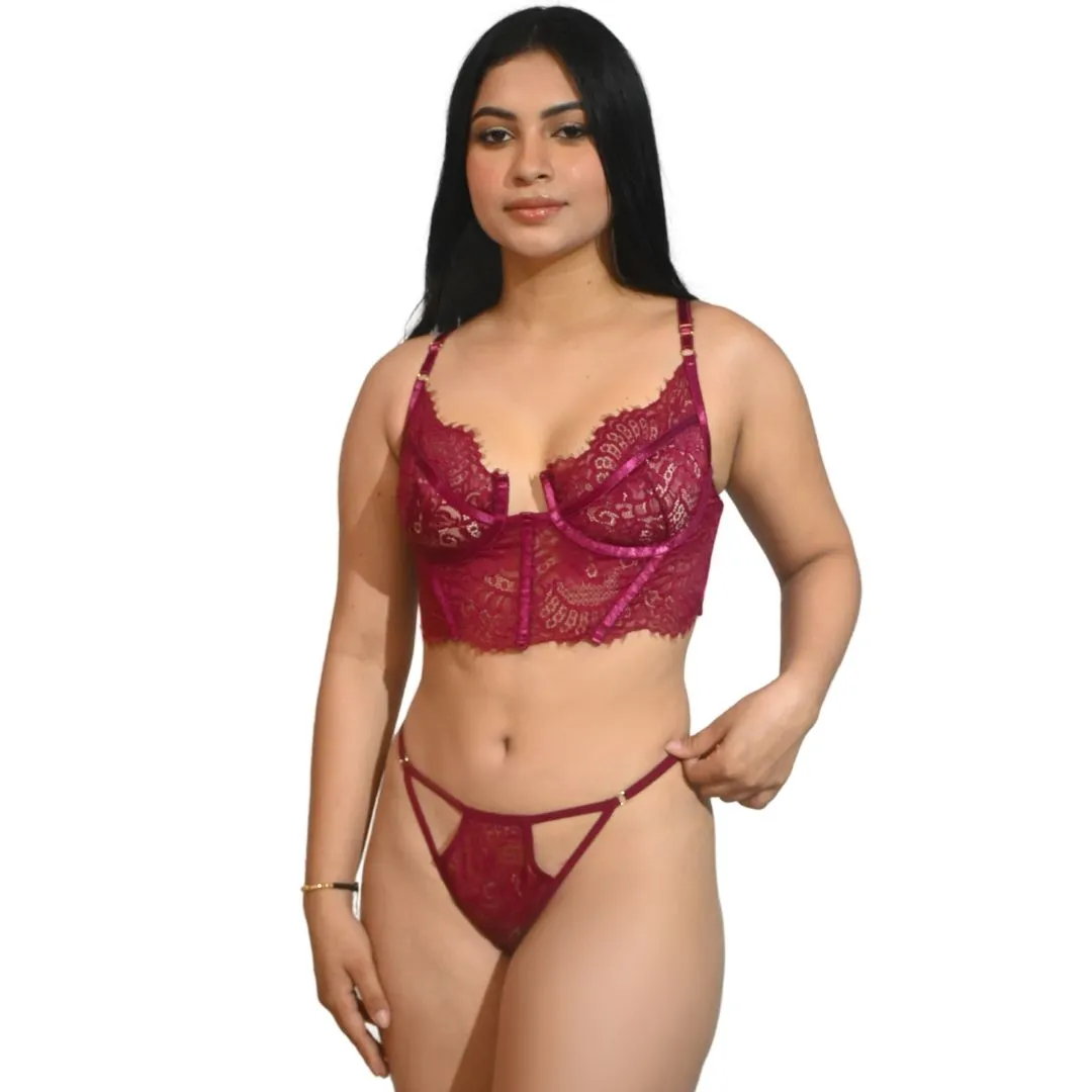 Conjunto Gabriela Vino -Lenceria