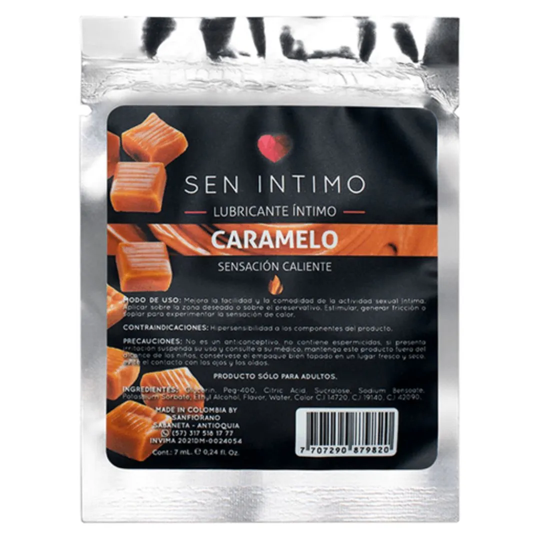 Lubricante Caliente Sachet Caramelo x 7 Ml Sen Intimo