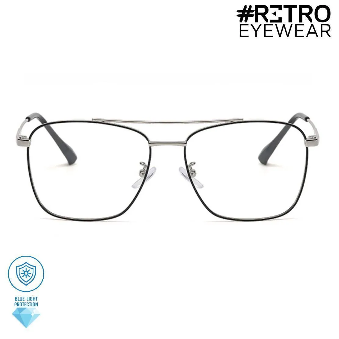 Gafas Óptica Descanso RETRO® Steel Tony Silver Original Luz Azul PC Gamer HD Pro