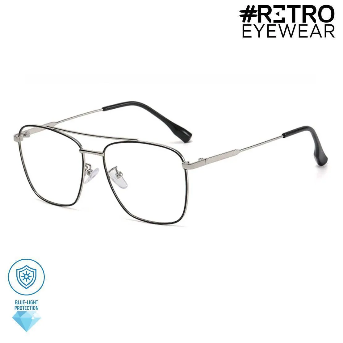 Gafas Óptica Descanso RETRO® Steel Tony Silver Original Luz Azul PC Gamer HD Pro