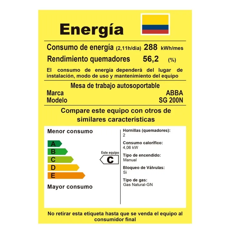 Estufa Abba 2 Puestos  Gas Natural